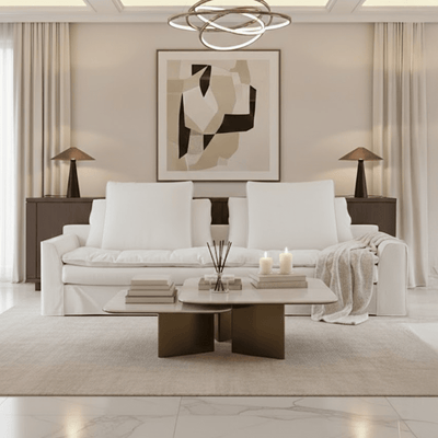 Slumber Ivory Linen Relaxed 4 Seater Sofa Sofa 