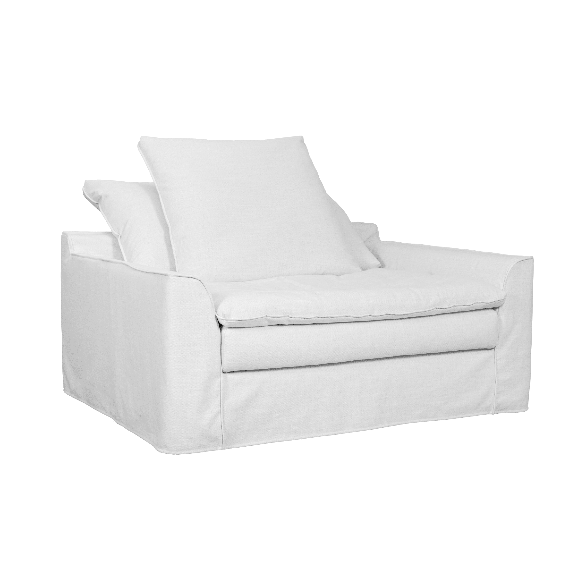 Slumber Ivory Linen Relaxed Armchair Sofa 