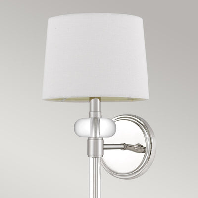 Smithson Chrome & Glass Wall Light with White Shade Lighting 