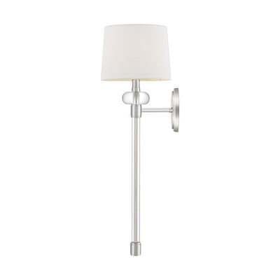 Smithson Chrome & Glass Wall Light with White Shade Lighting 