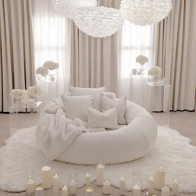 Snuggle Cream Boucle Round Nest Sofa MTO Sofa 