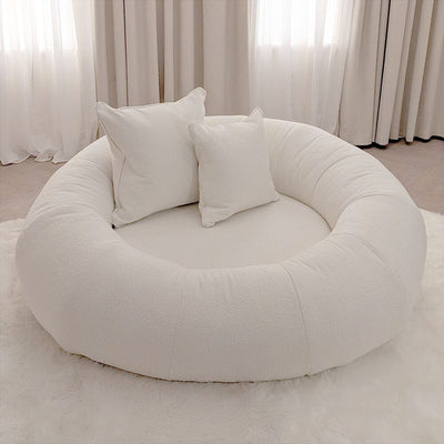 Snuggle Cream Boucle Round Nest Sofa MTO Sofa 