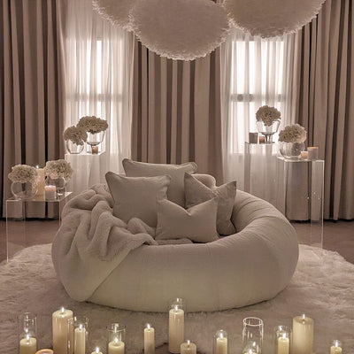 Snuggle Cream Boucle Round Nest Sofa MTO Sofa 