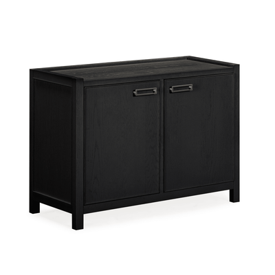 Soho Black Oak Veneer 2 Door Sideboard Furniture 