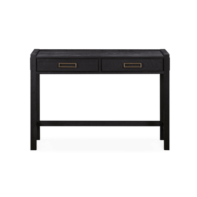 Soho Black Oak Veneer 2 Drawer Dressing Table Furniture 