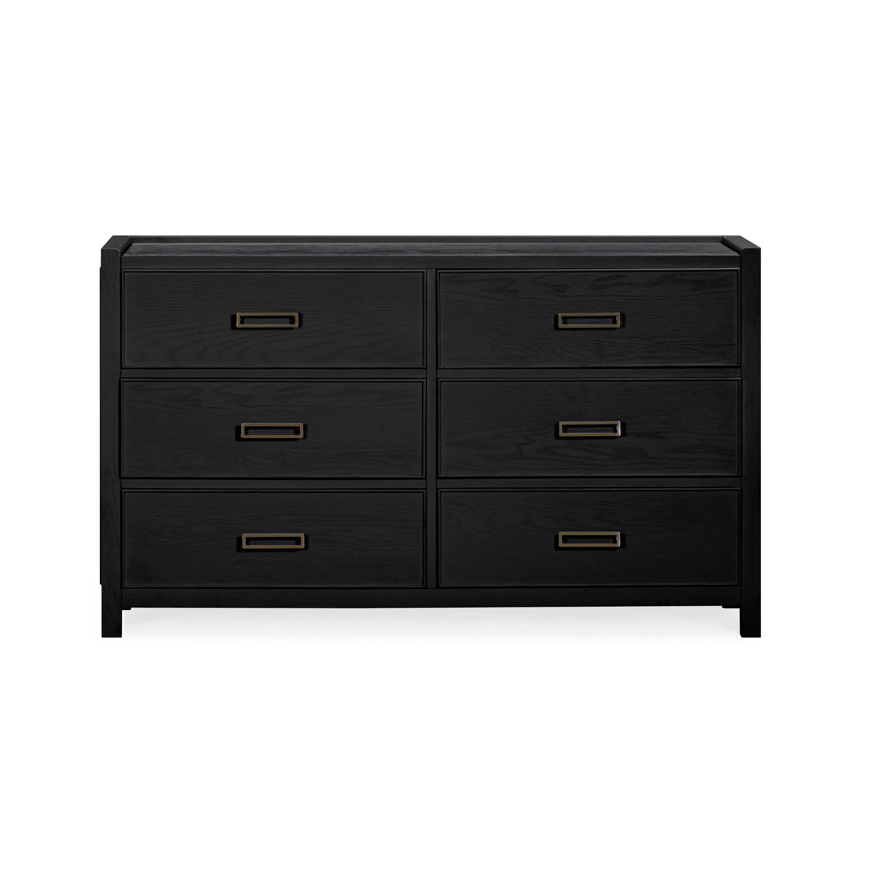 Soho Black Oak Veneer 6 Drawer Chest Furniture 