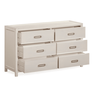 Soho White Oak Veneer 6 Drawer Chest Furniture 