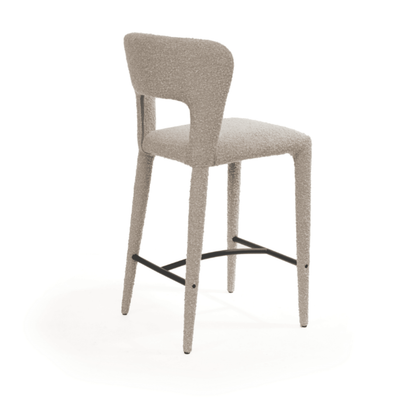 Solara Ivory Boucle Upholstered Bar Stool Furniture 