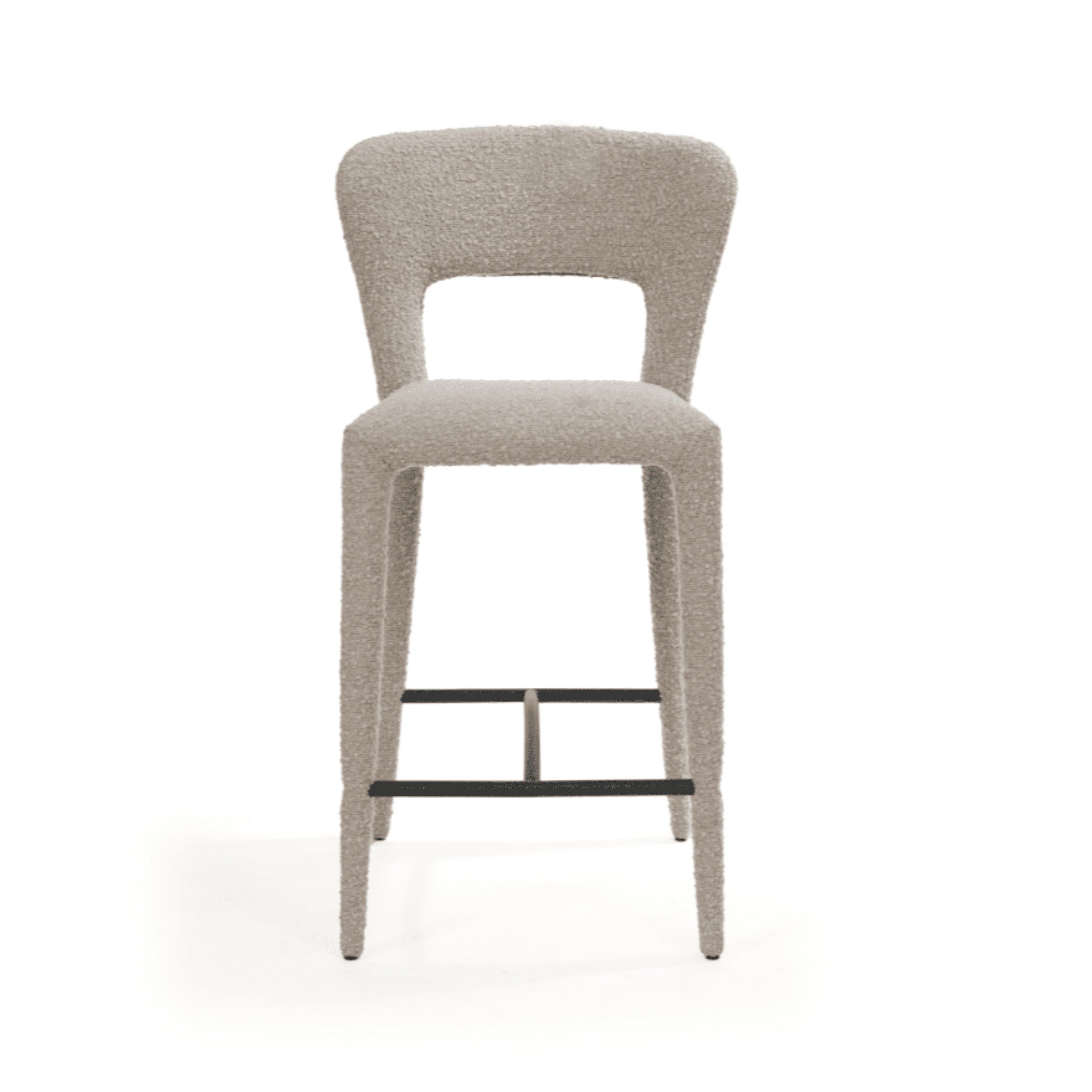 Solara Ivory Boucle Upholstered Bar Stool Furniture 