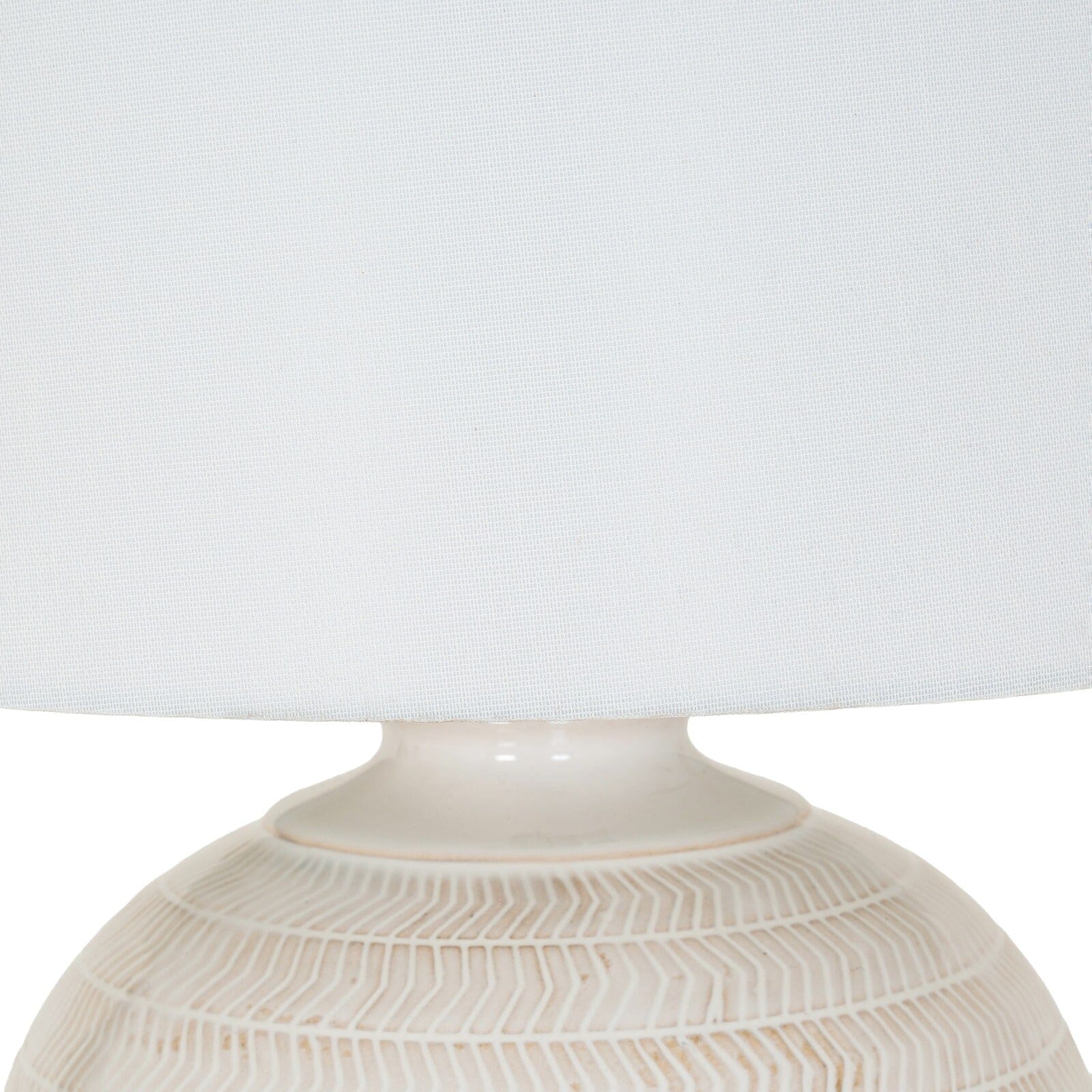 Soleil Ceramic Chevron Table Lamp with White Linen Shade Lighting 