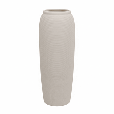 Solis Large Floor Standing Stone Ceramic Neutral Vase Accessories 