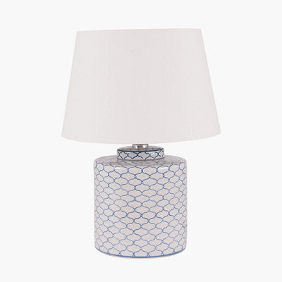 Solmere Blue & White Patterned Ceramic Table Lamp Lighting 