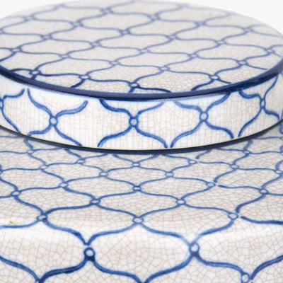 Soren Grey & Blue Ceramic Patterned Ginger Jar Accessories 