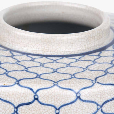 Soren Grey & Blue Ceramic Patterned Ginger Jar Accessories 