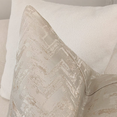 Sorrel Cream & Gold Metallic Abstract Patterned Cushion Cover - 50x50cm Textiles 