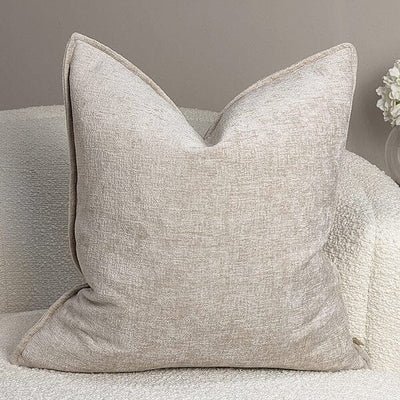 Souffle Cream Woven Cushion with Oxford Border- 43x43cm Textiles 