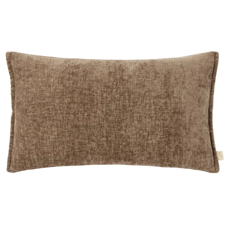 Souffle Taupe Woven Cushion Cover with Oxford Border - 30x50cm Textiles 