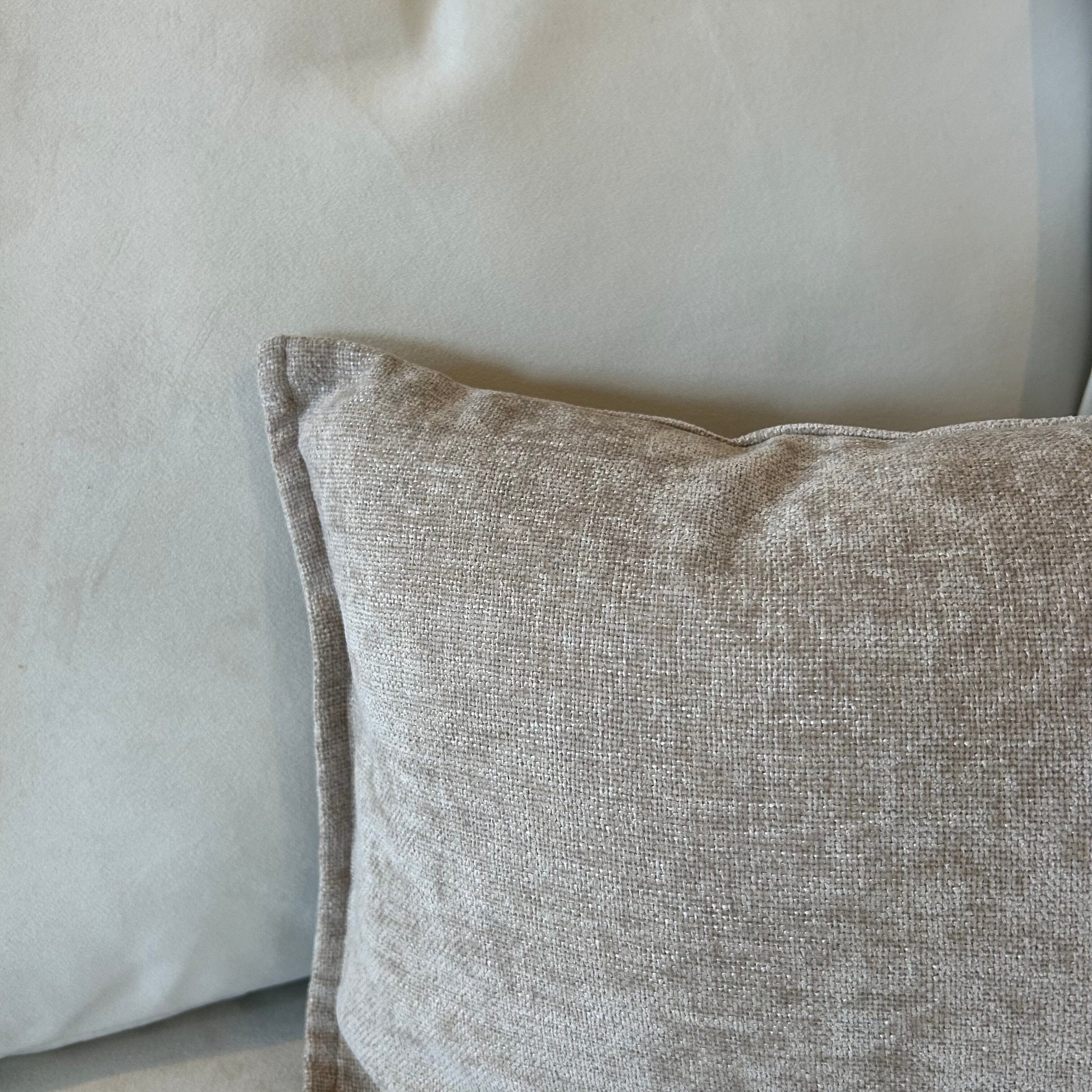 Souffle Taupe Woven Cushion with Oxford Border - 30x50cm Textiles 
