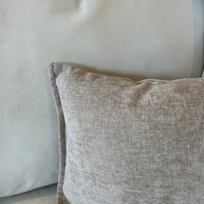 Souffle Taupe Woven Cushion with Oxford Border - 30x50cm Textiles 
