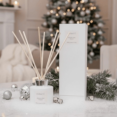 Sparkling Frost White Scented Reed Diffuser - White Cashmere & Pear Fragrance 