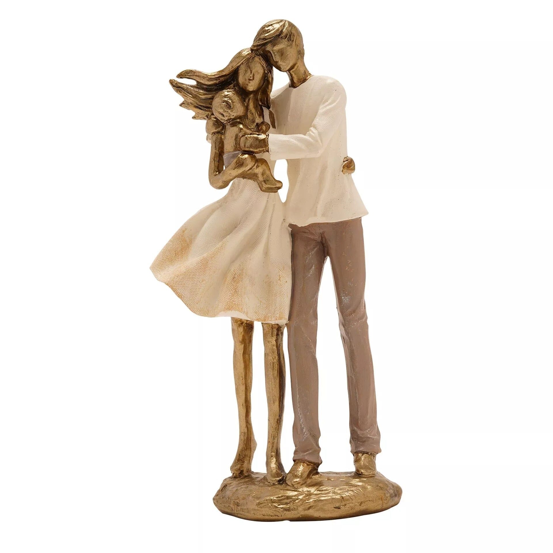 Standing Gold Couple with Baby Ornament Accessories 
