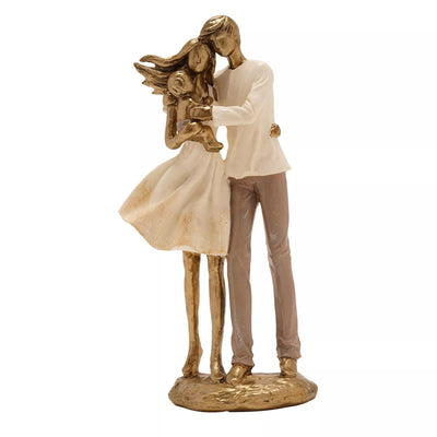 Standing Gold Couple with Baby Ornament Accessories 