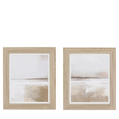 Stanhope Neutral Beach Scene Framed Wall Art- Set of 2 Accessories 