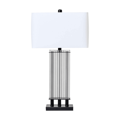 Stanton Black & Glass Table Lamp with White Shade Lighting 
