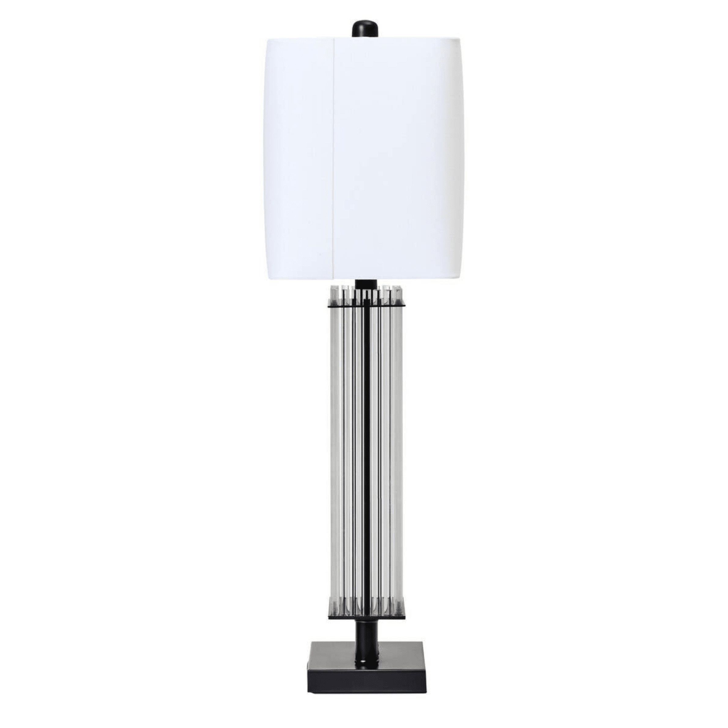 Stanton Black & Glass Table Lamp with White Shade Lighting 