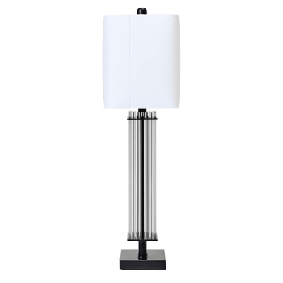 Stanton Black & Glass Table Lamp with White Shade Lighting 