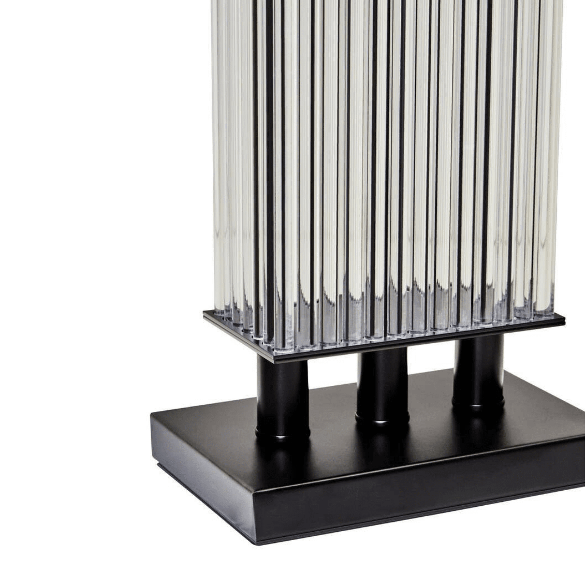 Stanton Black & Glass Table Lamp with White Shade Lighting 