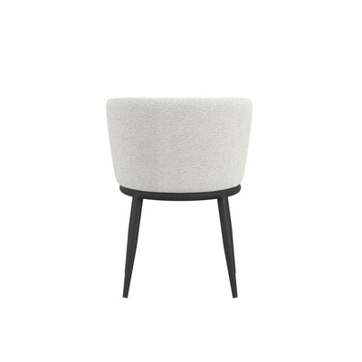 Stasi Off White Boucle Curved Dining Chair with Black Legs Furniture 