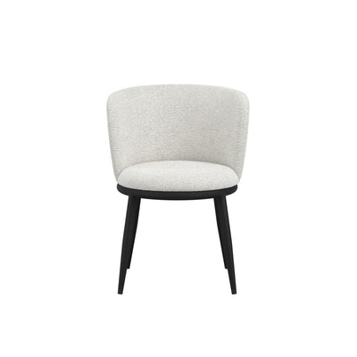 Stasi Off White Boucle Curved Dining Chair with Black Legs Furniture 