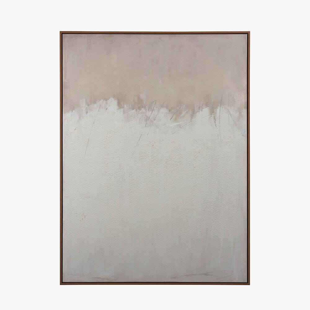 Stella Natural & White Large Framed Canvas Wall Art Accessories 
