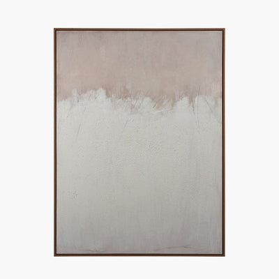 Stella Natural & White Large Framed Canvas Wall Art Accessories 