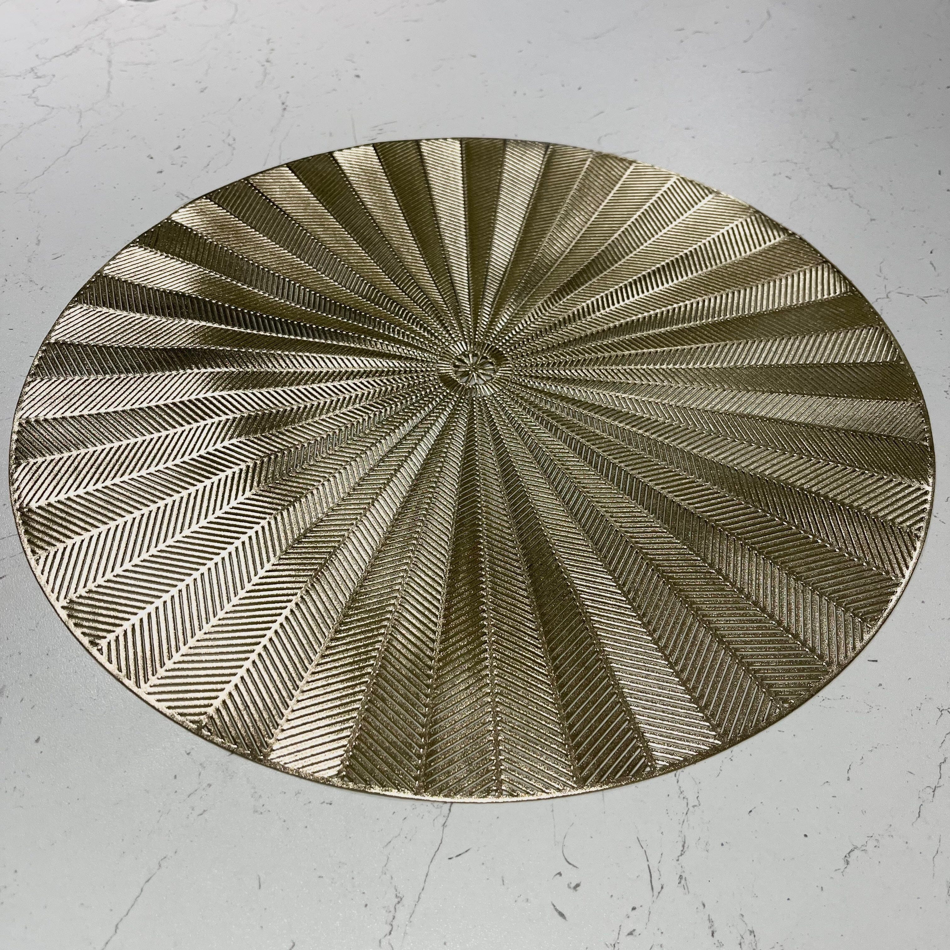 Sunburst Gold Round Placemat - Set of 4 Accessories 