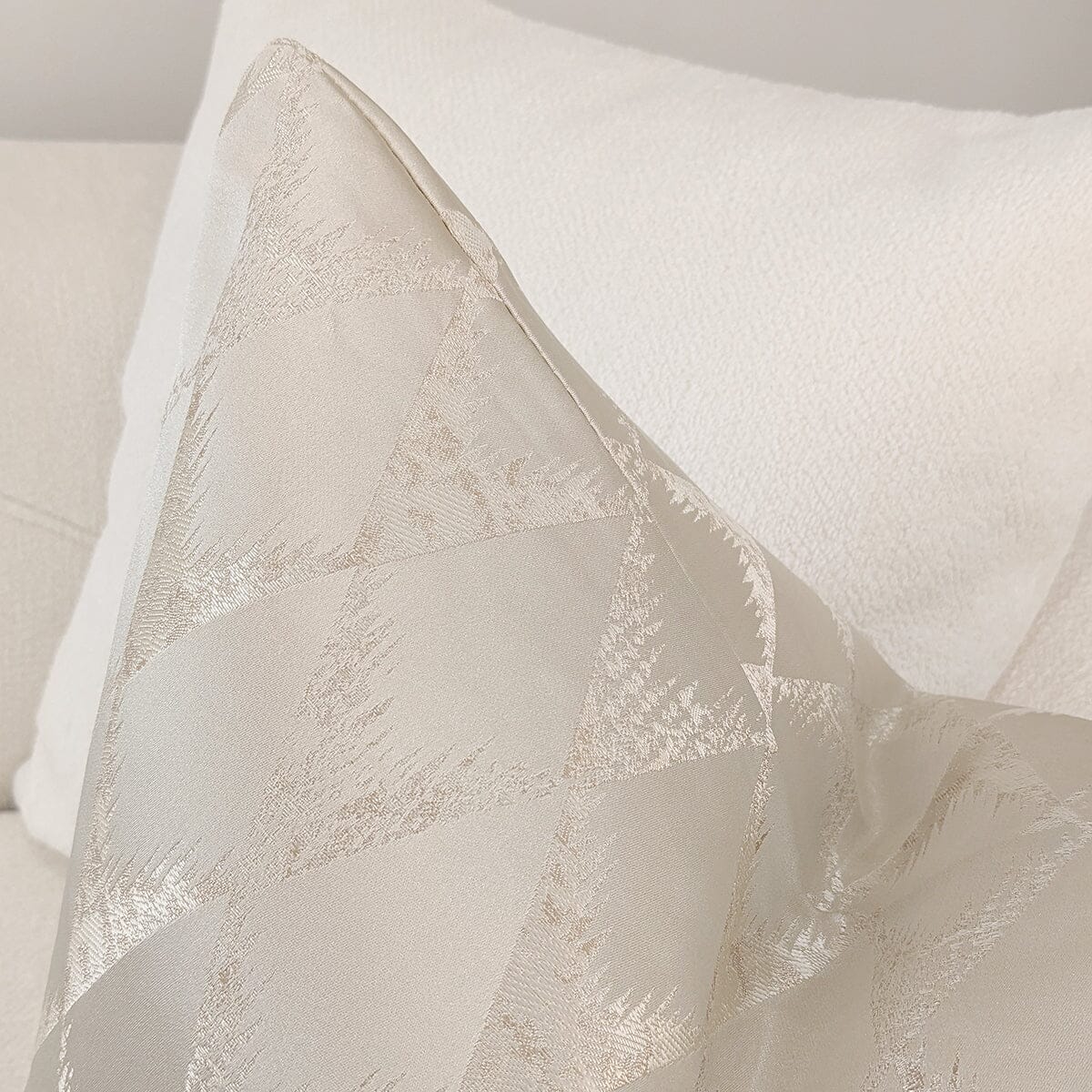 Tacoma Cream & Gold Geometric Metallic Cushion Cover - 50x50cm Textiles 