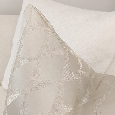 Tacoma Cream & Gold Geometric Metallic Feather Filled Cushion - 50x50cm 