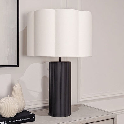 Tala Black & Cream Scalloped Table Lamp Lighting 