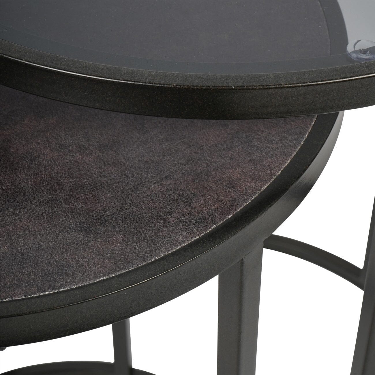 Tamara Black & Glass Set of 2 Nesting Side Tables Furniture 