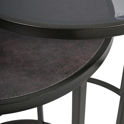 Tamara Black & Glass Set of 2 Nesting Side Tables Furniture 