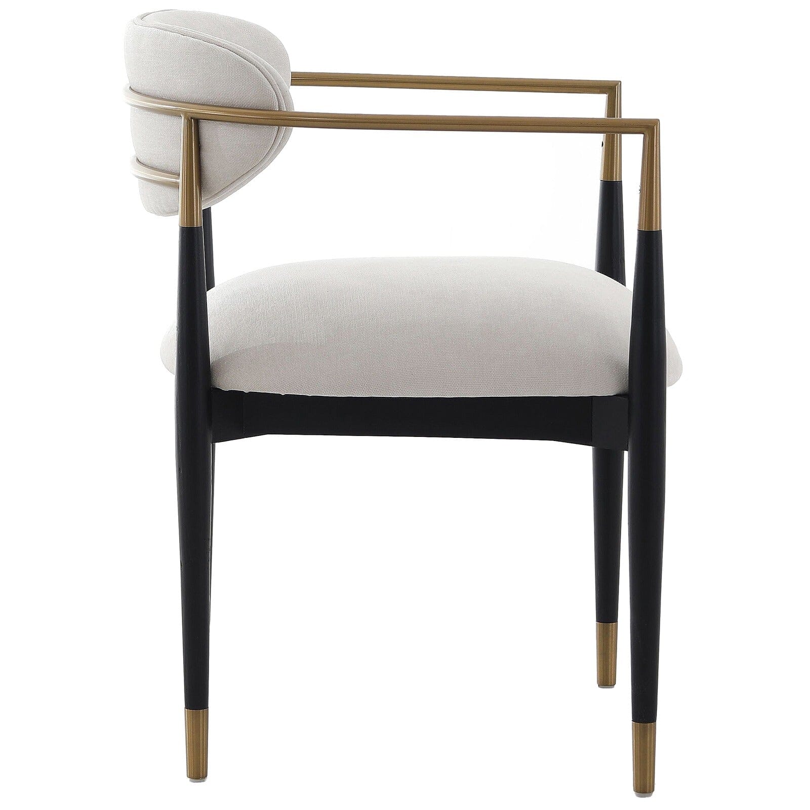 Tamara Cream & Black Dining Chair with Gold Accent Furniture 