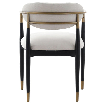 Tamara Cream & Black Dining Chair with Gold Accent Furniture 