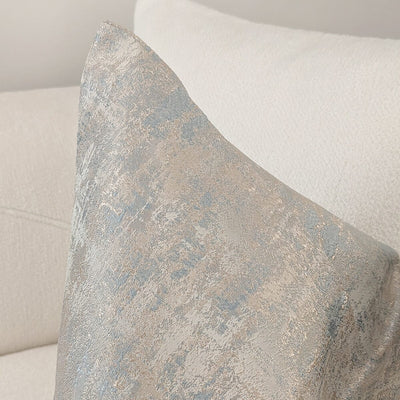 Tamzin Gold & Duck Egg Metallic Cushion - 50x50cm Textiles 