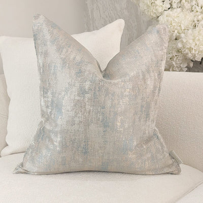 Tamzin Gold & Duck Egg Metallic Cushion - 50x50cm Textiles 
