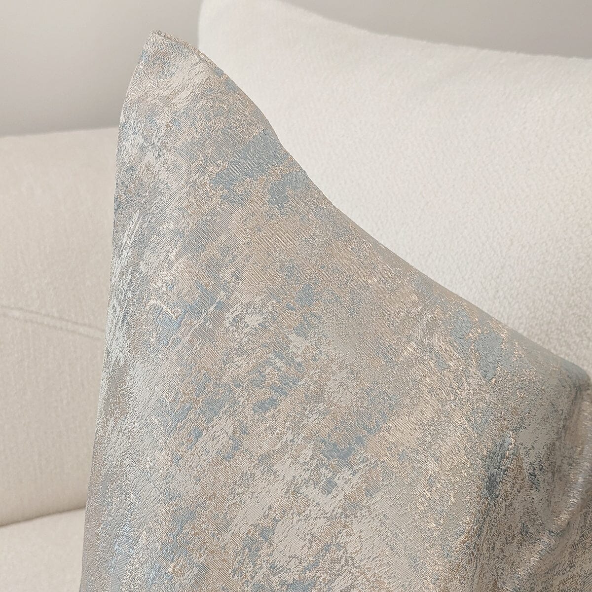Tamzin Gold & Duck Egg Metallic Feather Filled Cushion - 50x50cm Textiles 