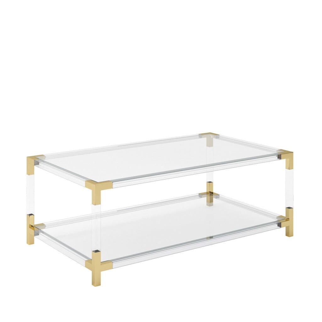 Taormina Acrylic Coffee Table with Gold Accents Furniture 