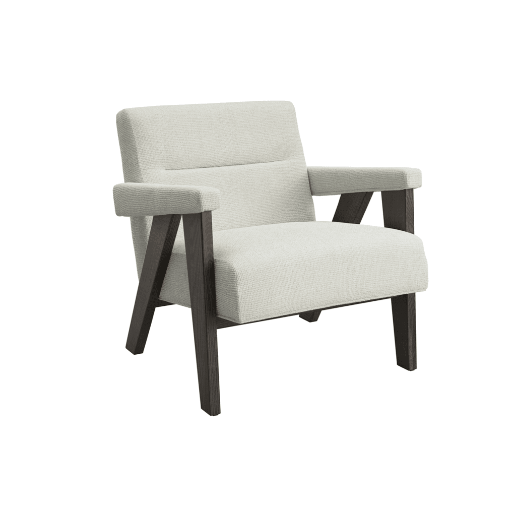 Tassimo Milk Textured Accent Chair with Walnut Legs Furniture 