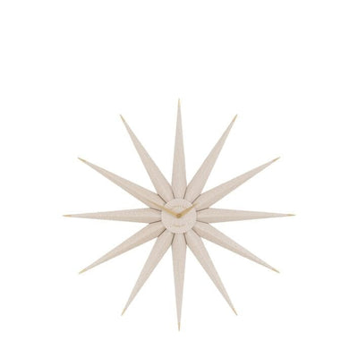 Tatler Neutral Metal Star Wall Clock with Gold Accents Accessories 