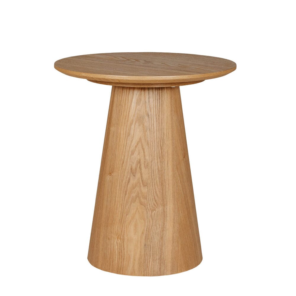 Tessa Oak Veneer Round Side Table Furniture 